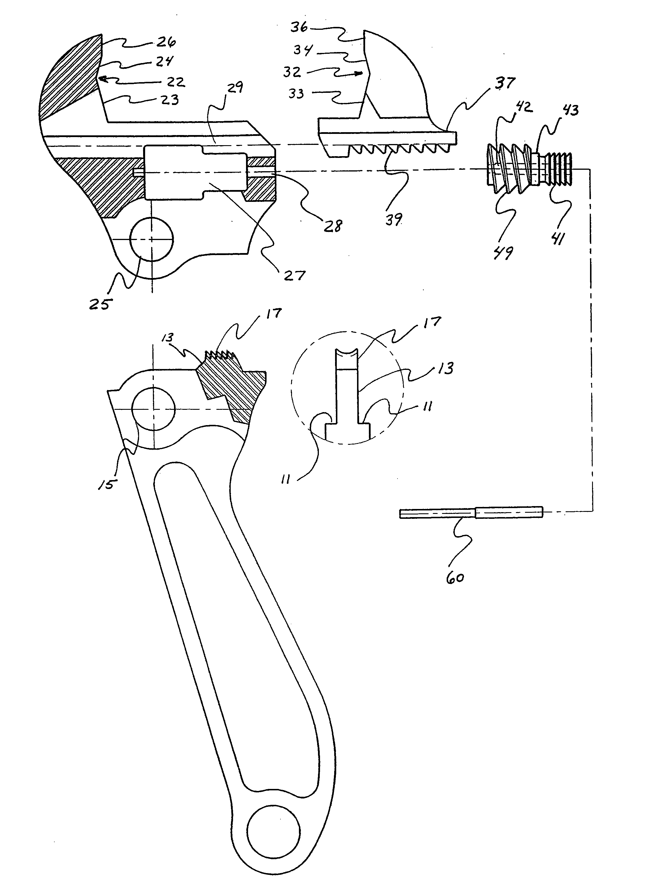 Open-end adjustable ratcheting wrench