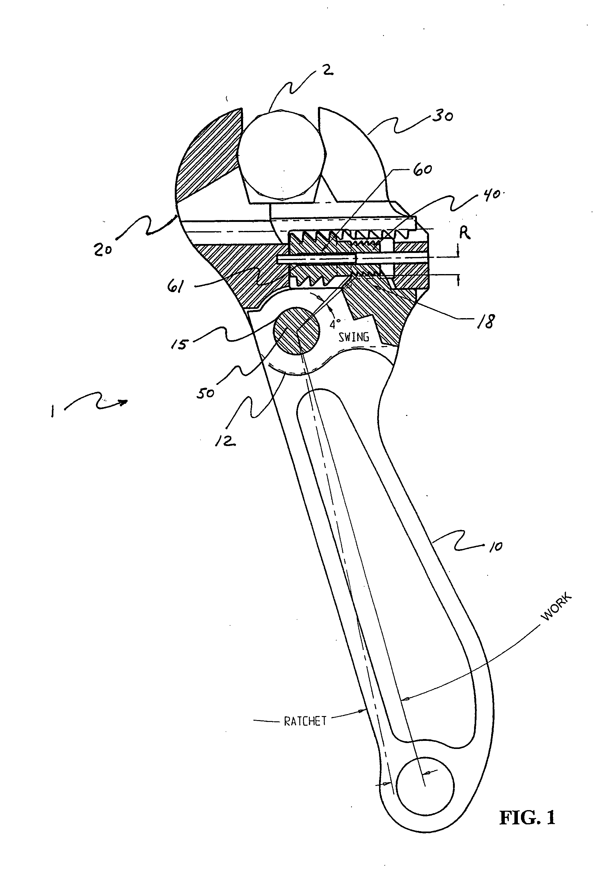 Open-end adjustable ratcheting wrench