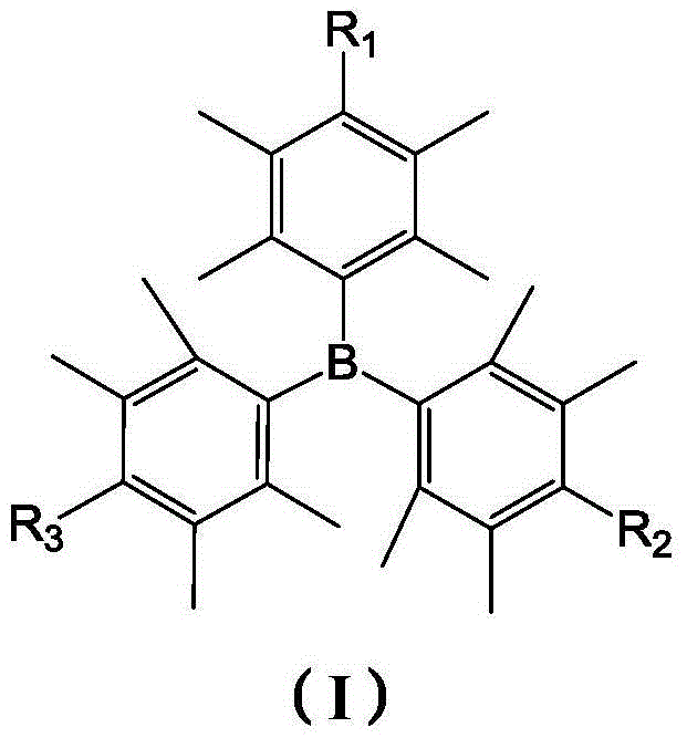 Tri-dookie boron compound as well as preparation method and application thereof