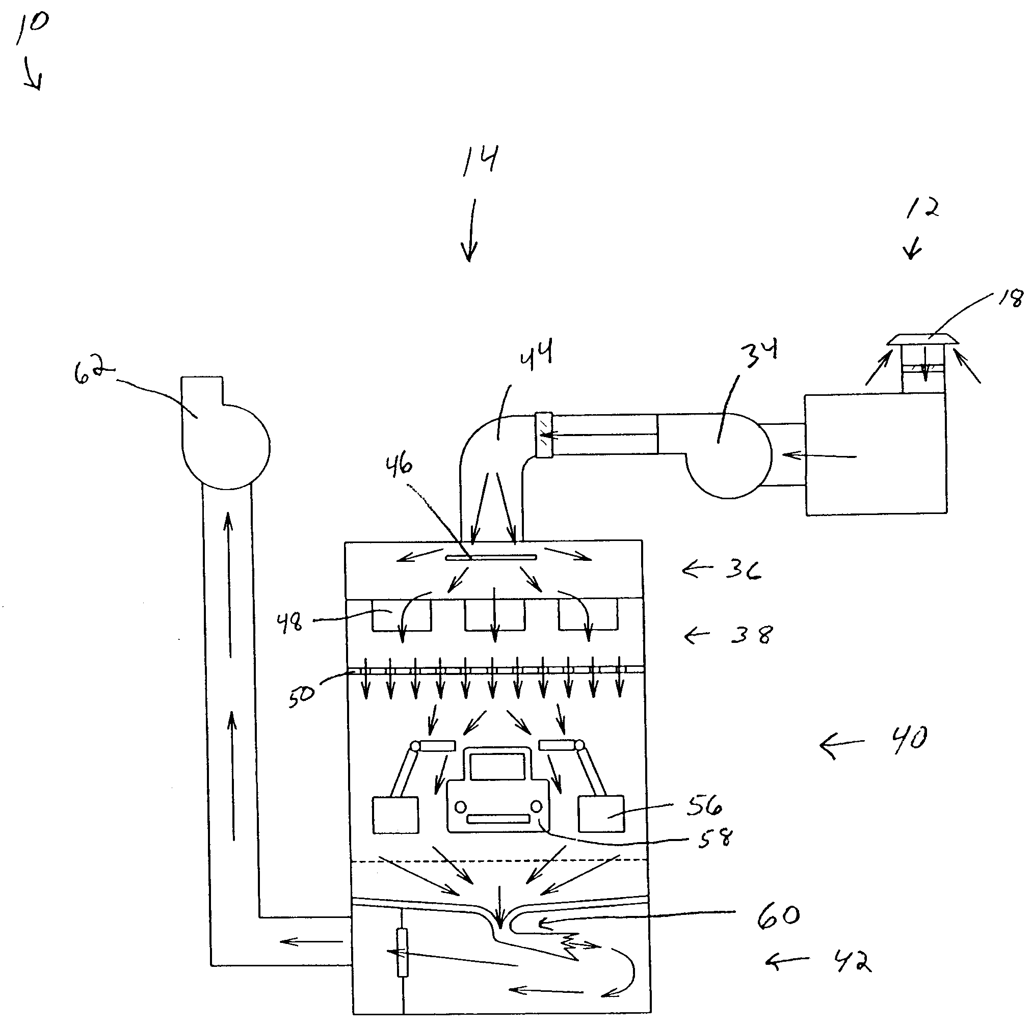 Intelligent air conditioning system for a paint booth