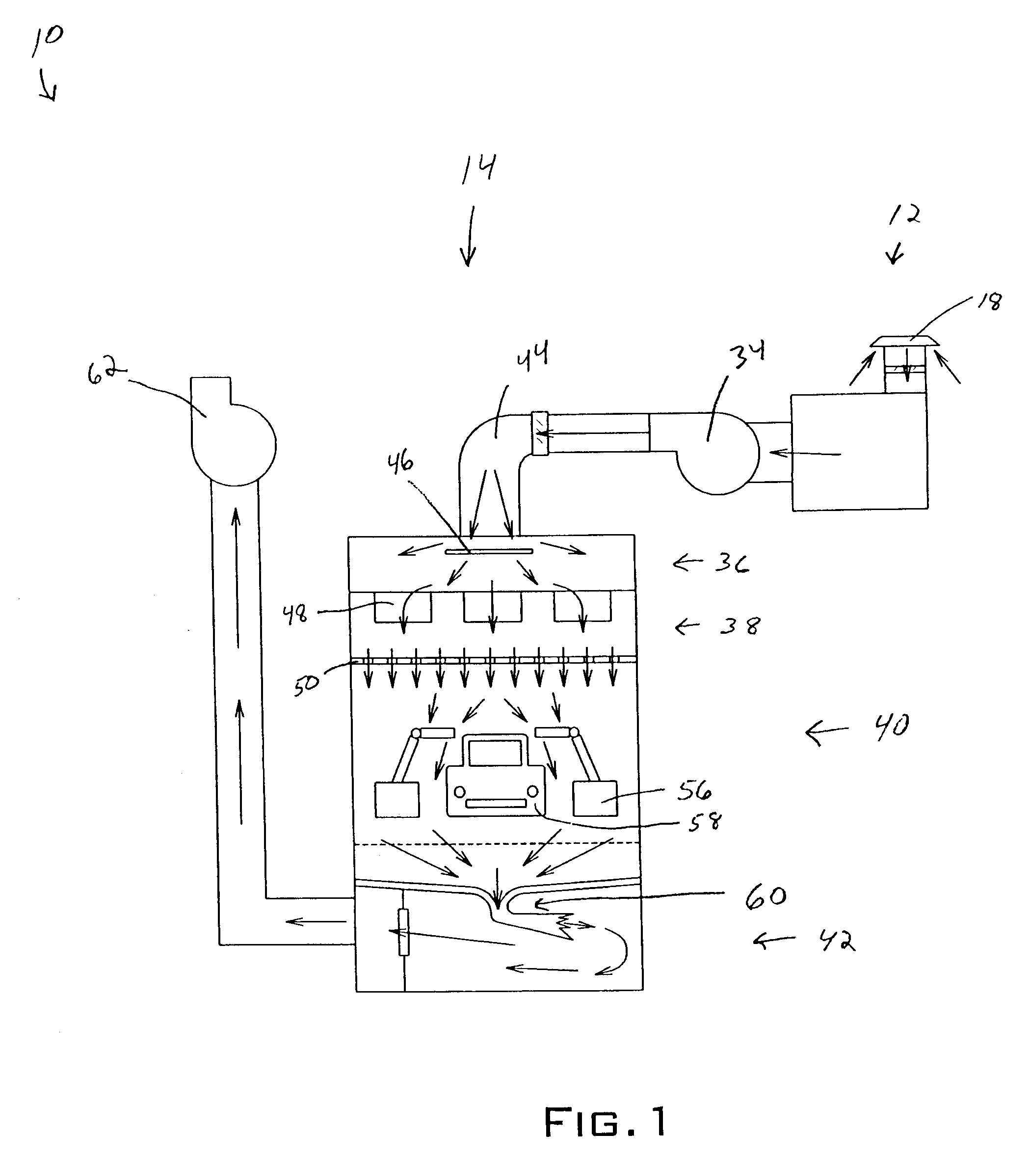 Intelligent air conditioning system for a paint booth