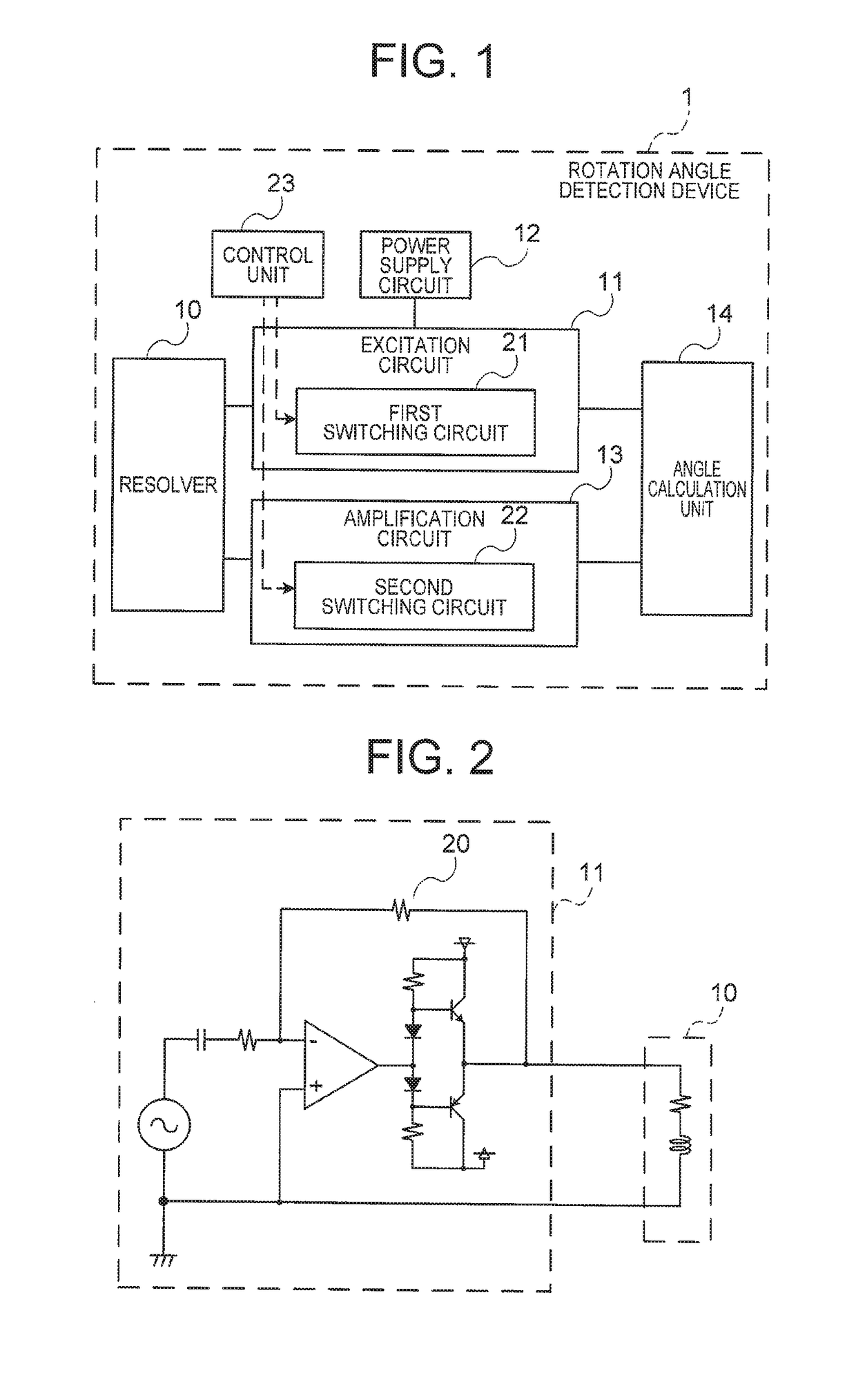 Rotation angle detection device and rotation angle detection method