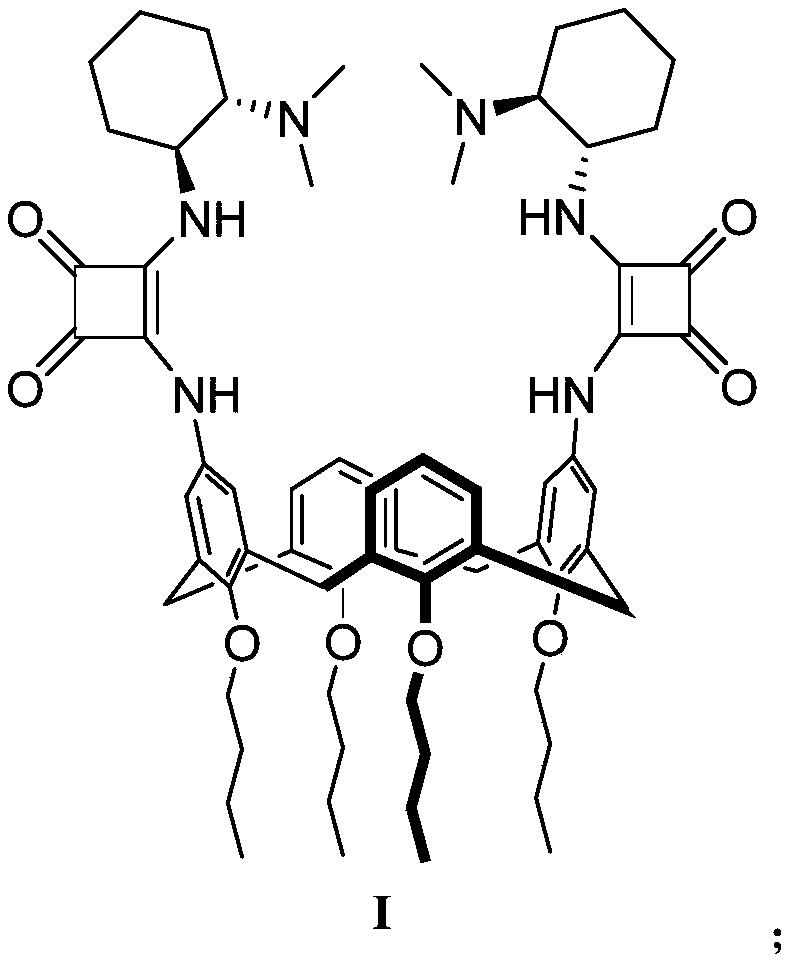 Calix[4]squaramide cyclohexanediamine derivative and method for catalyzing asymmetric Michael addition and acetalization tandem reaction by using derivative