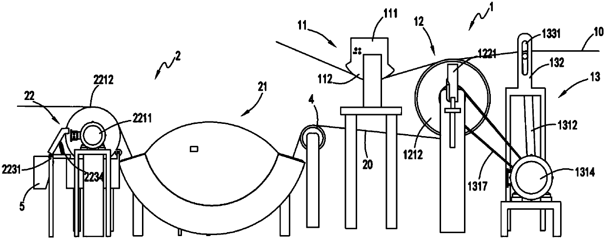 A high-efficiency processing equipment for unidirectional fabric isolation film for non-weft fabric production