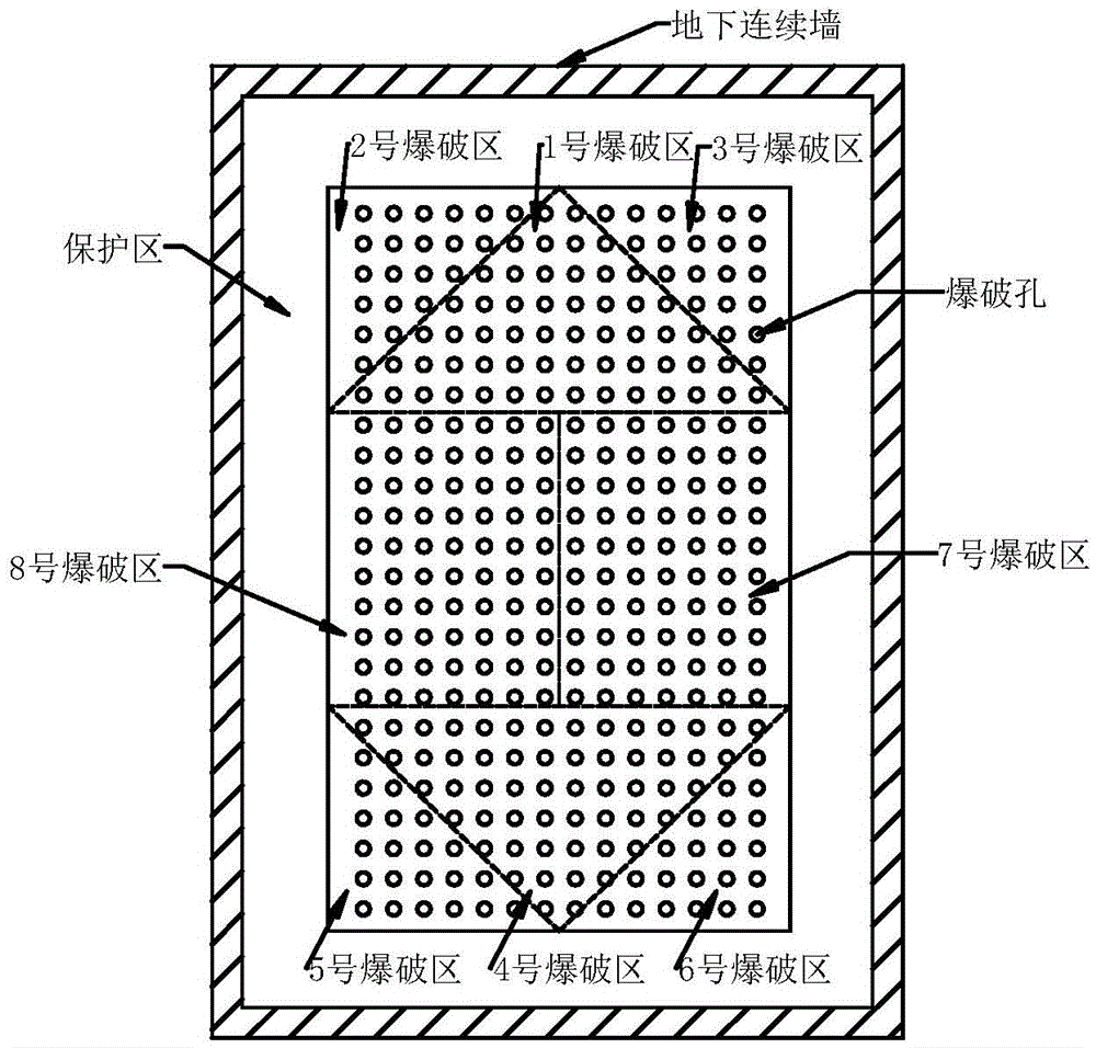 Leakage prevention construction method of foundation pit support structure under blasting condition