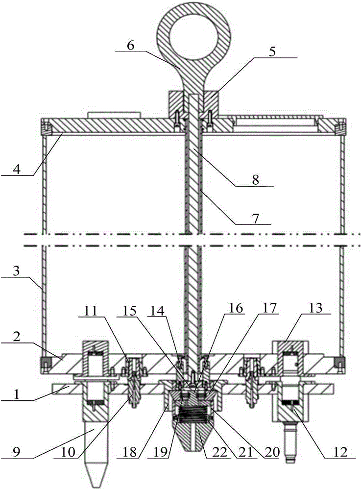 Spring type automatic locking device for underwater control module