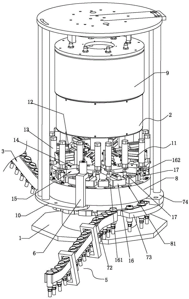 Assembling machine with spring prepressing devices and for emulsion pump or atomizing pump