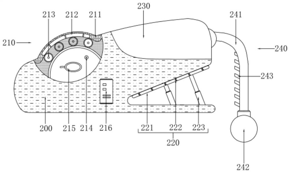 Headrest with treatment function for internal medicine nursing of old people and using method