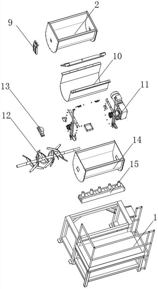 An oil residue mixing device for oil refining