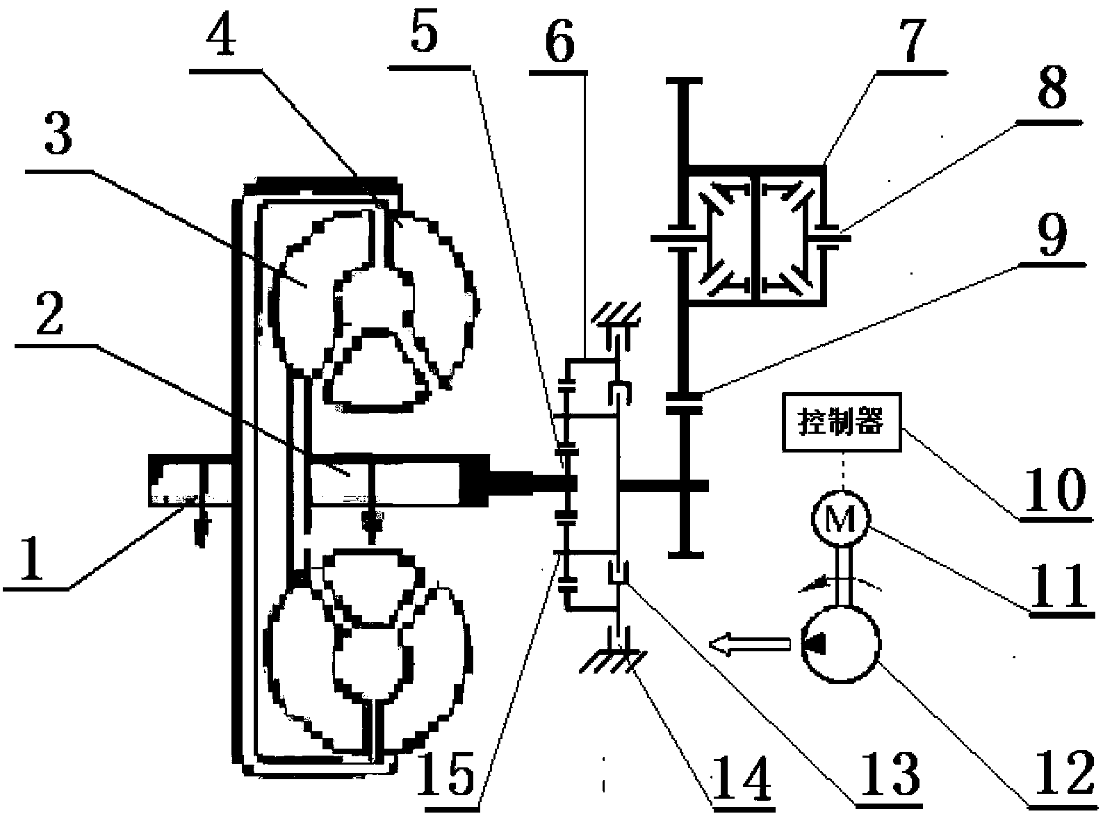 Electric automobile transmission and speed change method