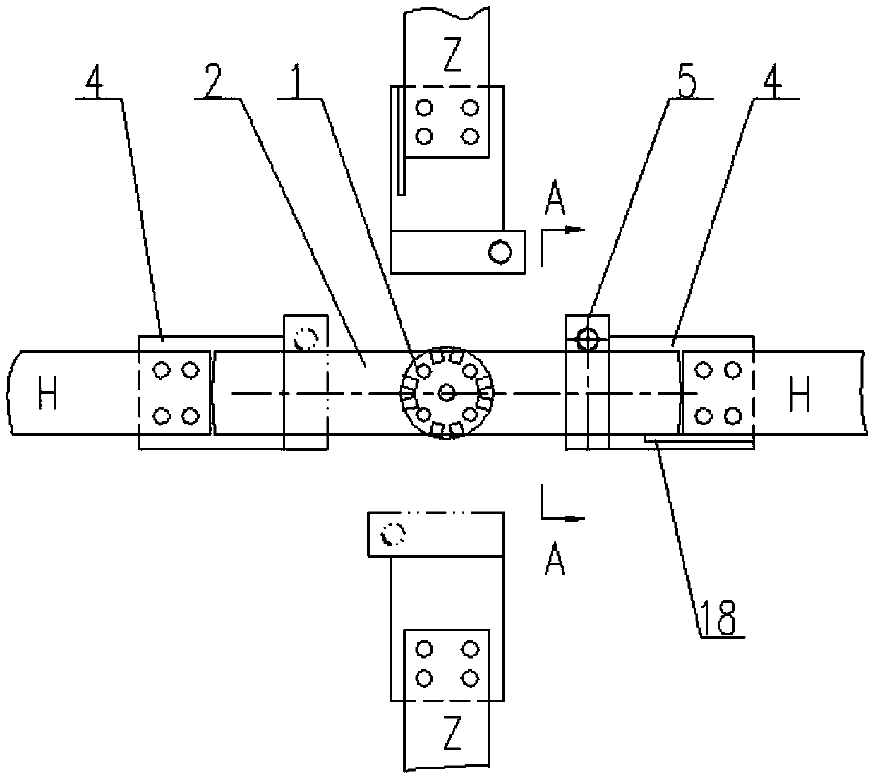 Bridge inspection car running track manual shifter