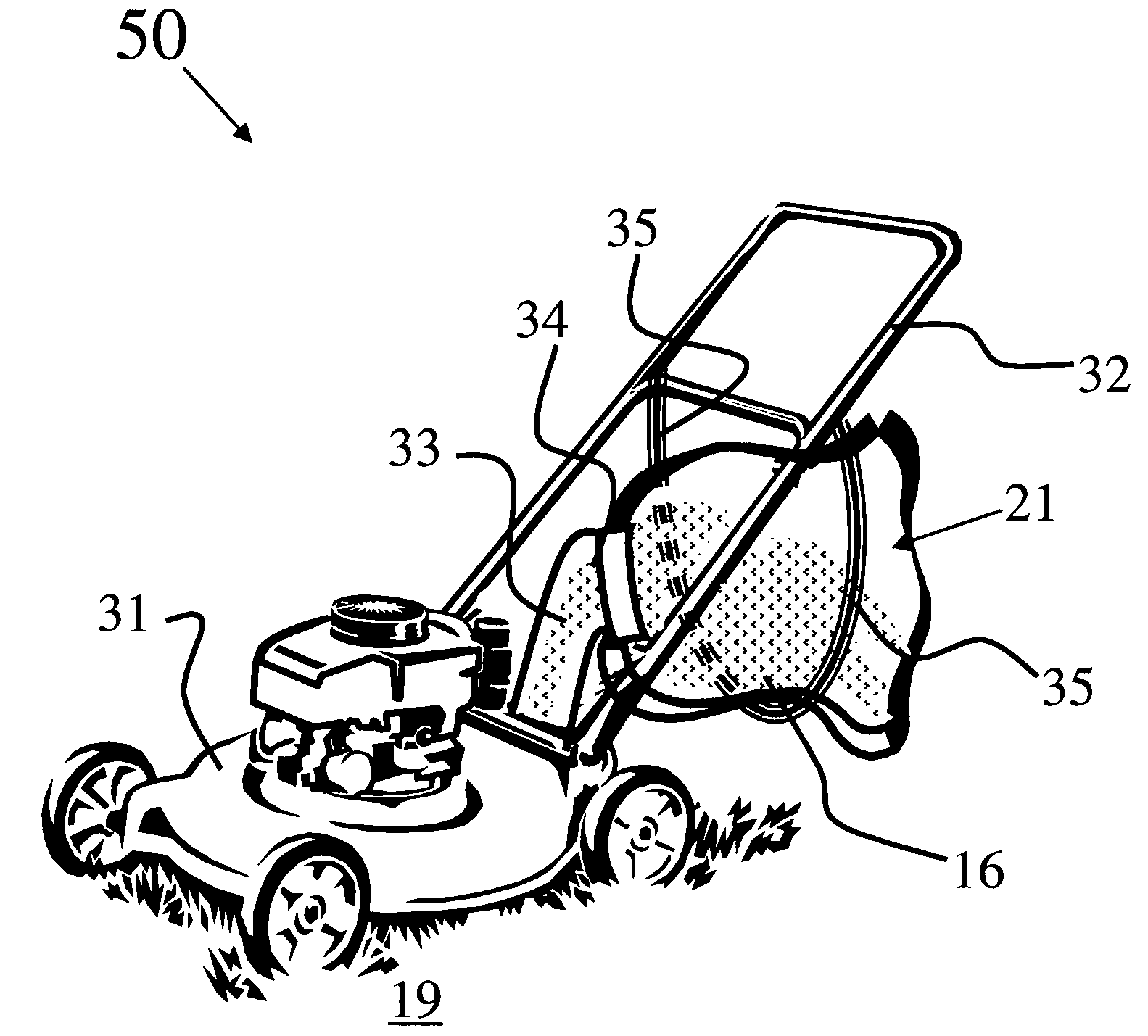 Biodegradable grass and debris catcher