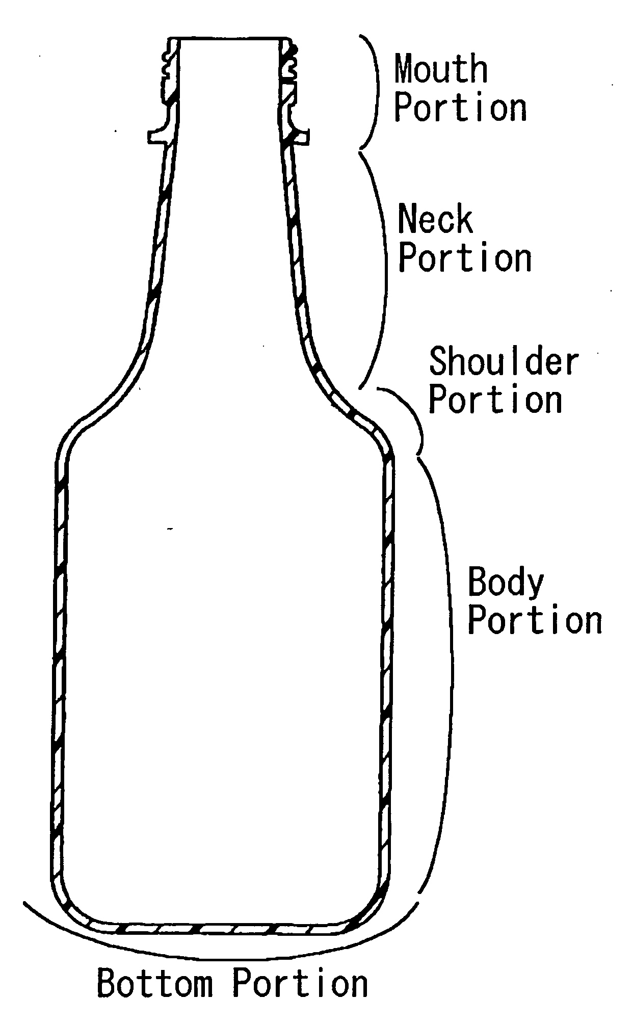 DLC film coated plastic container, and device and method for manufacturing the plastic container