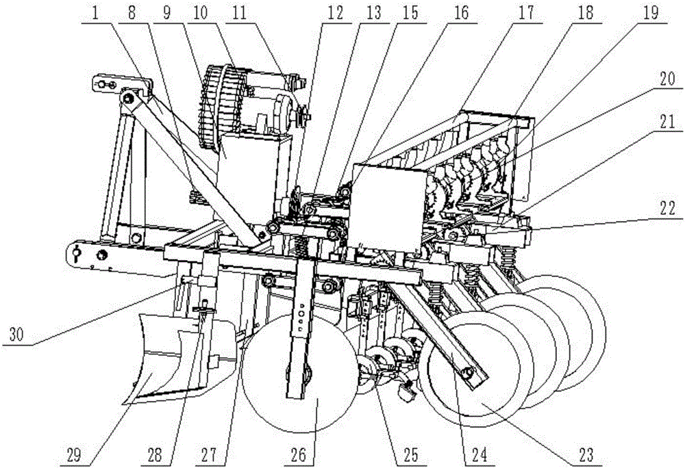 Furrowing profiling pneumatic type precision vegetable seeder