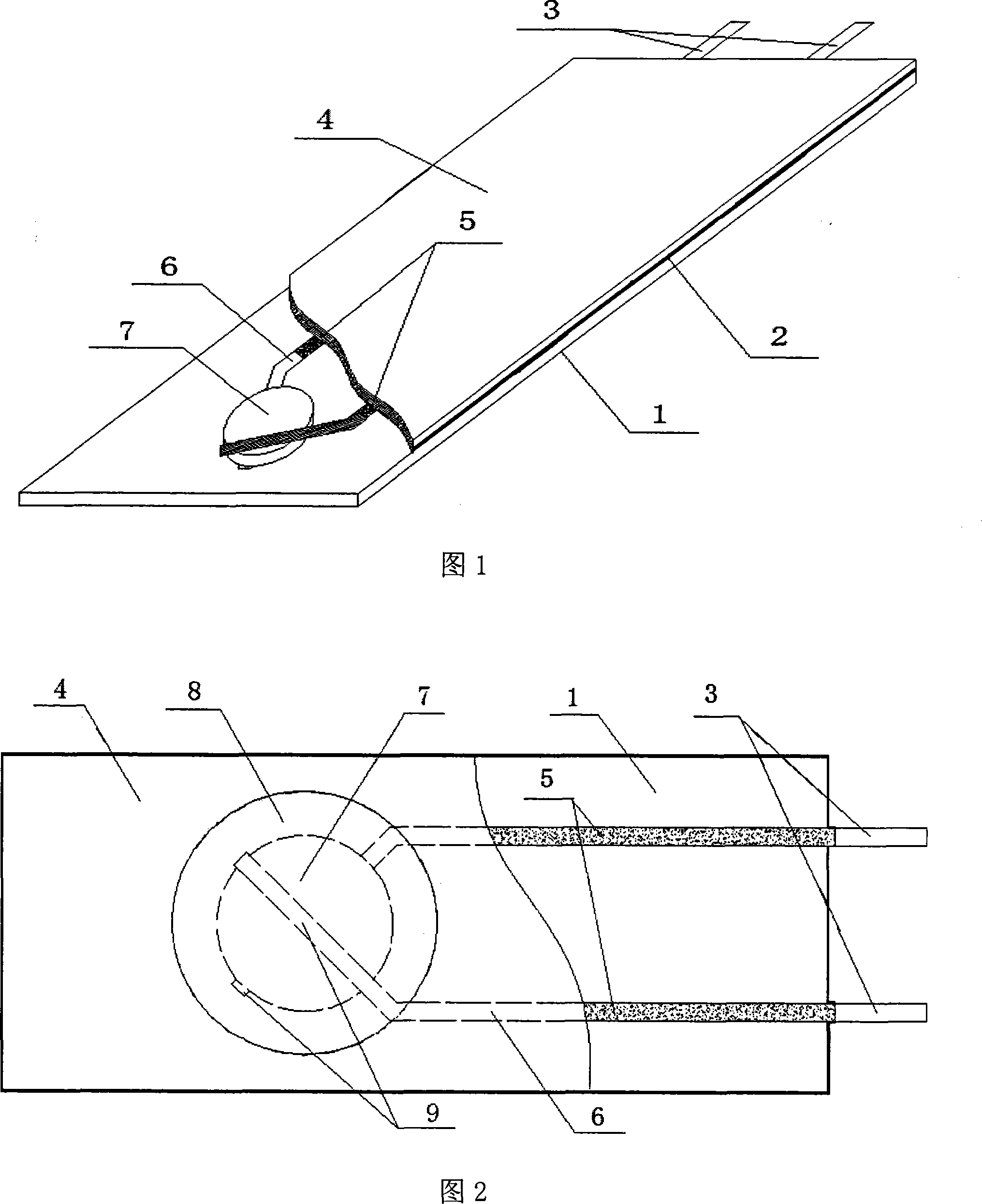 Flexible one point force sheet type sensor and production method