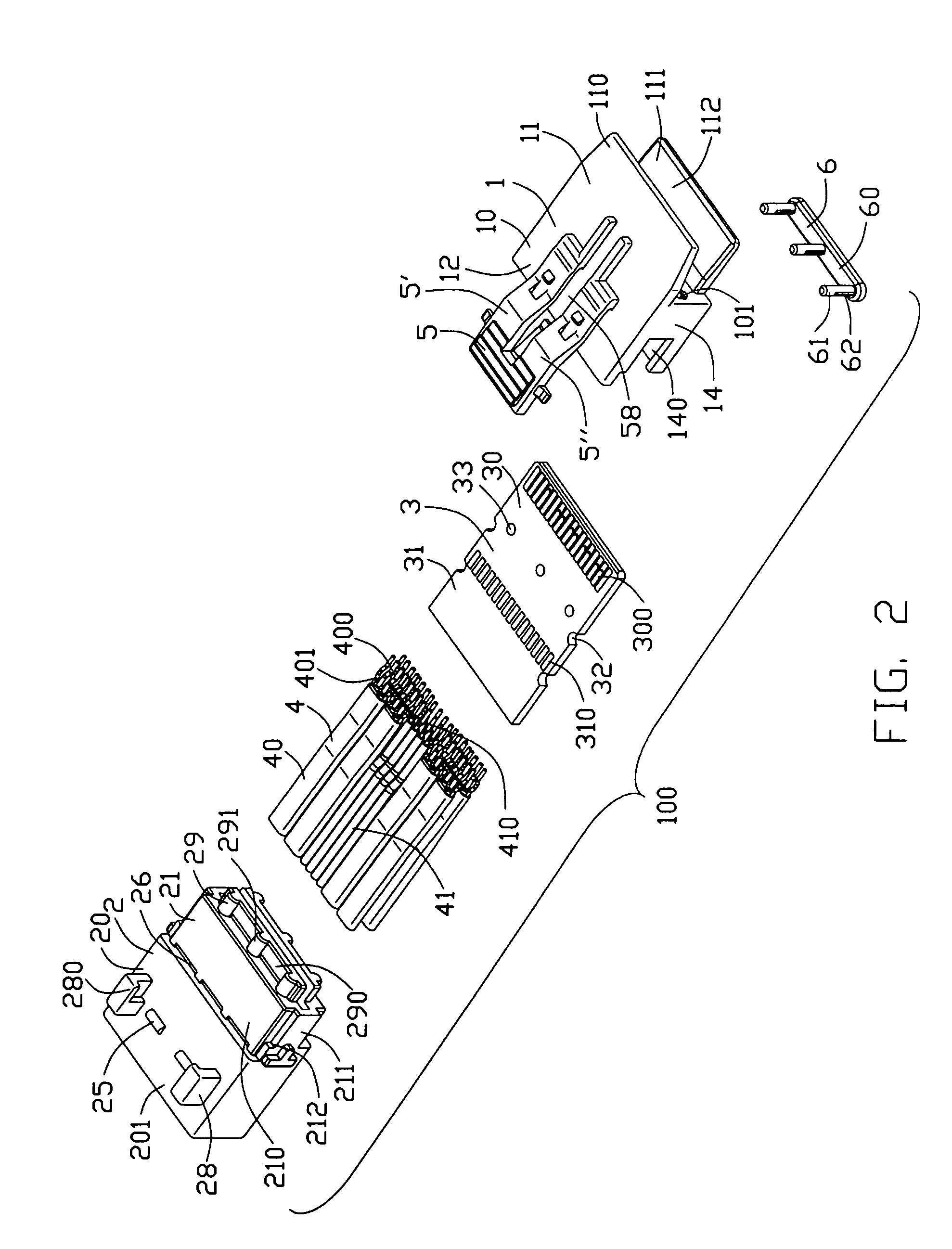 Cable connector assembly with unitary latch