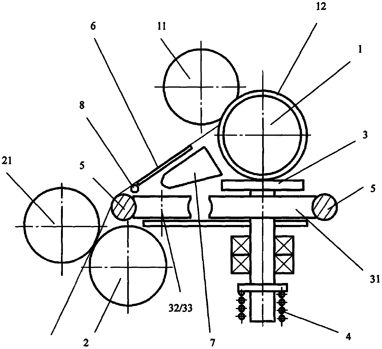 Transmission method and device of false twist compact spinning device and spinning frame