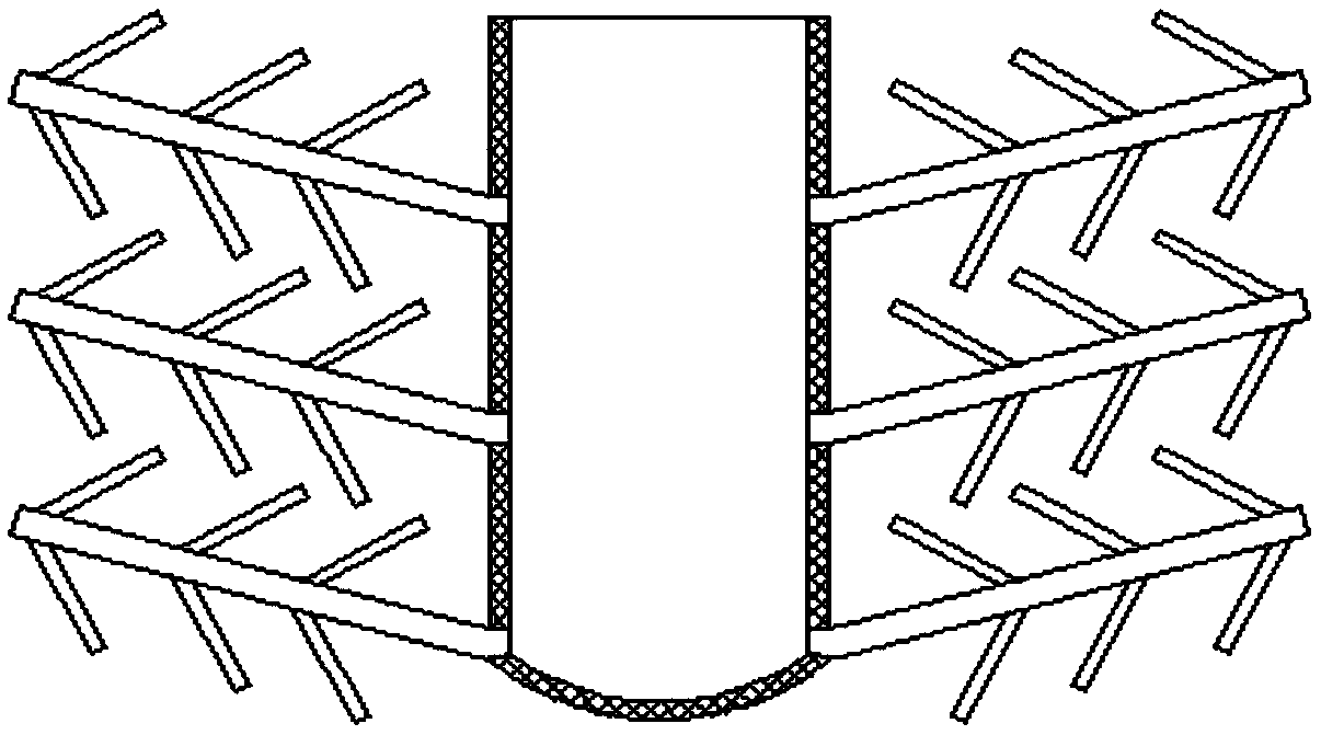 Electric pole with rooting-into-soil function