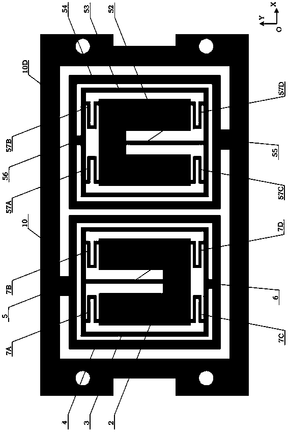 Integrated differential quartz vibrating beam accelerometer on basis of folding beam structure