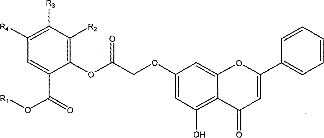 Chrysin and substituted salicylate composites, manufacturing method thereof and use thereof