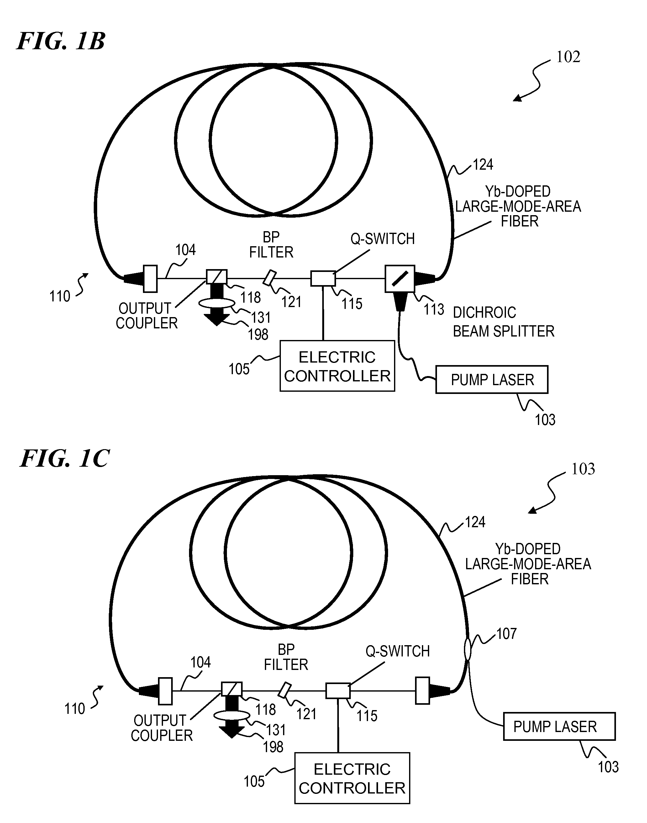 High-power, pulsed ring fiber oscillator and method