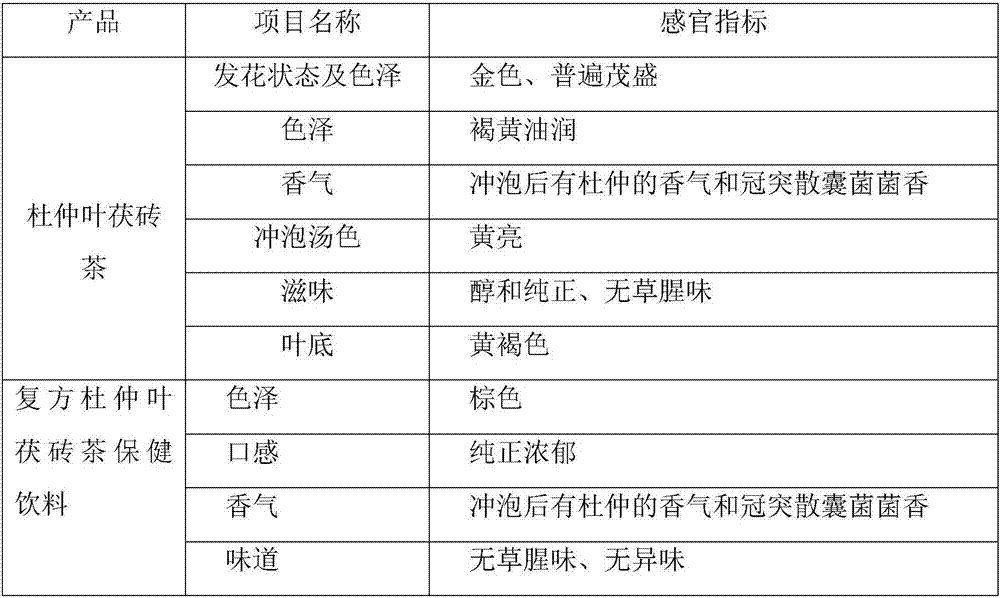 Compound folium eucommiae Fuzhuan tea health beverage and preparation method thereof