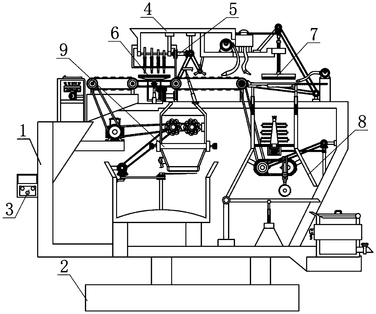 Hot air barbed film tearing type glass recovery device