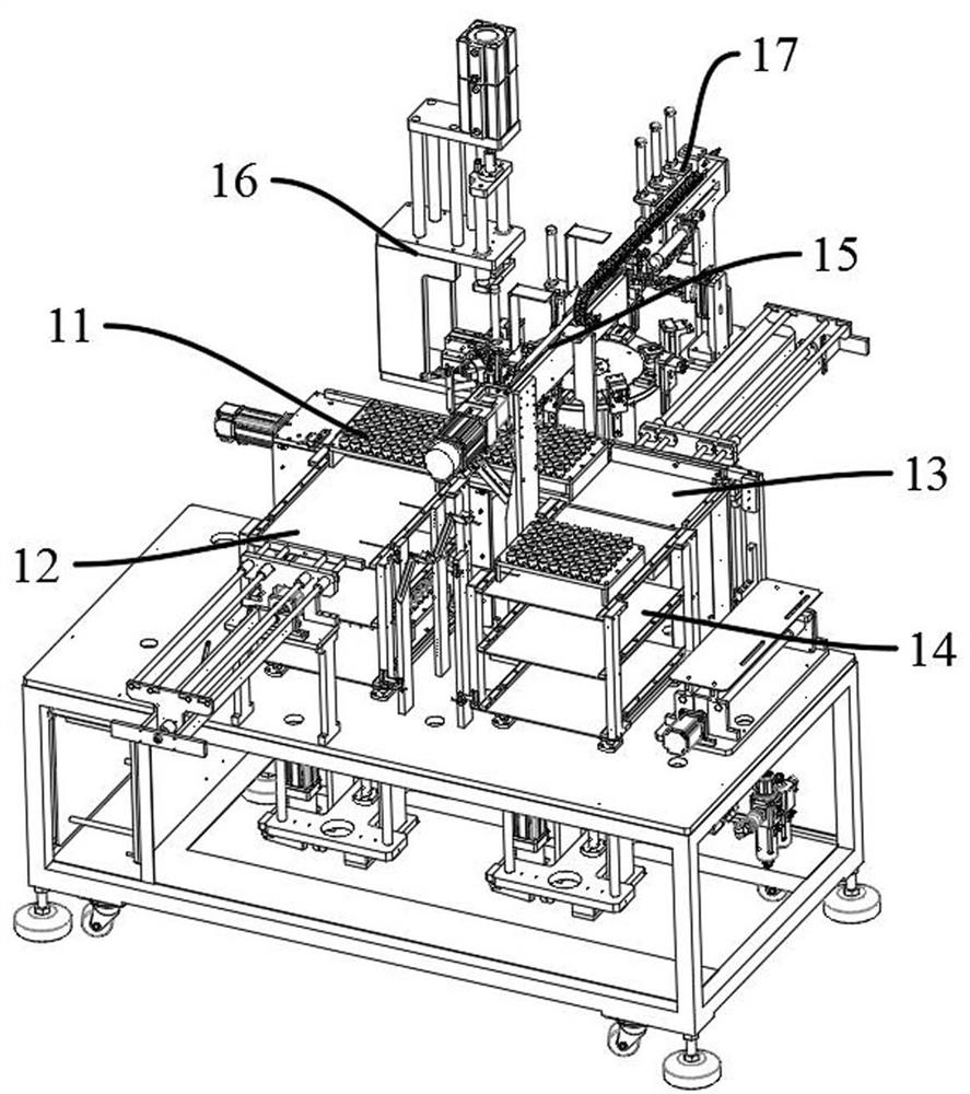 Antenna oscillator automatic assembly line and antenna oscillator assembly method