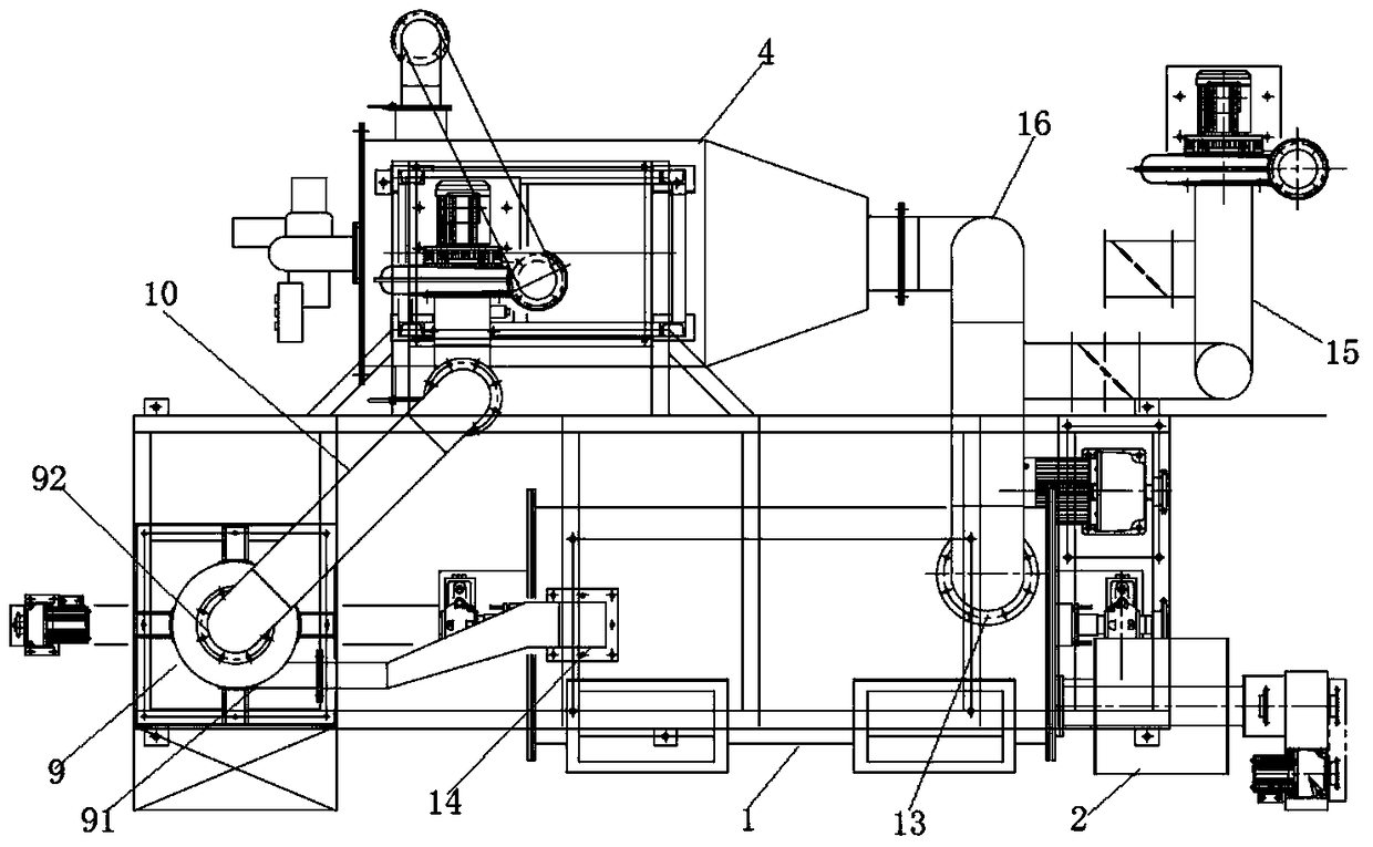 A drying system integrating heating and drying