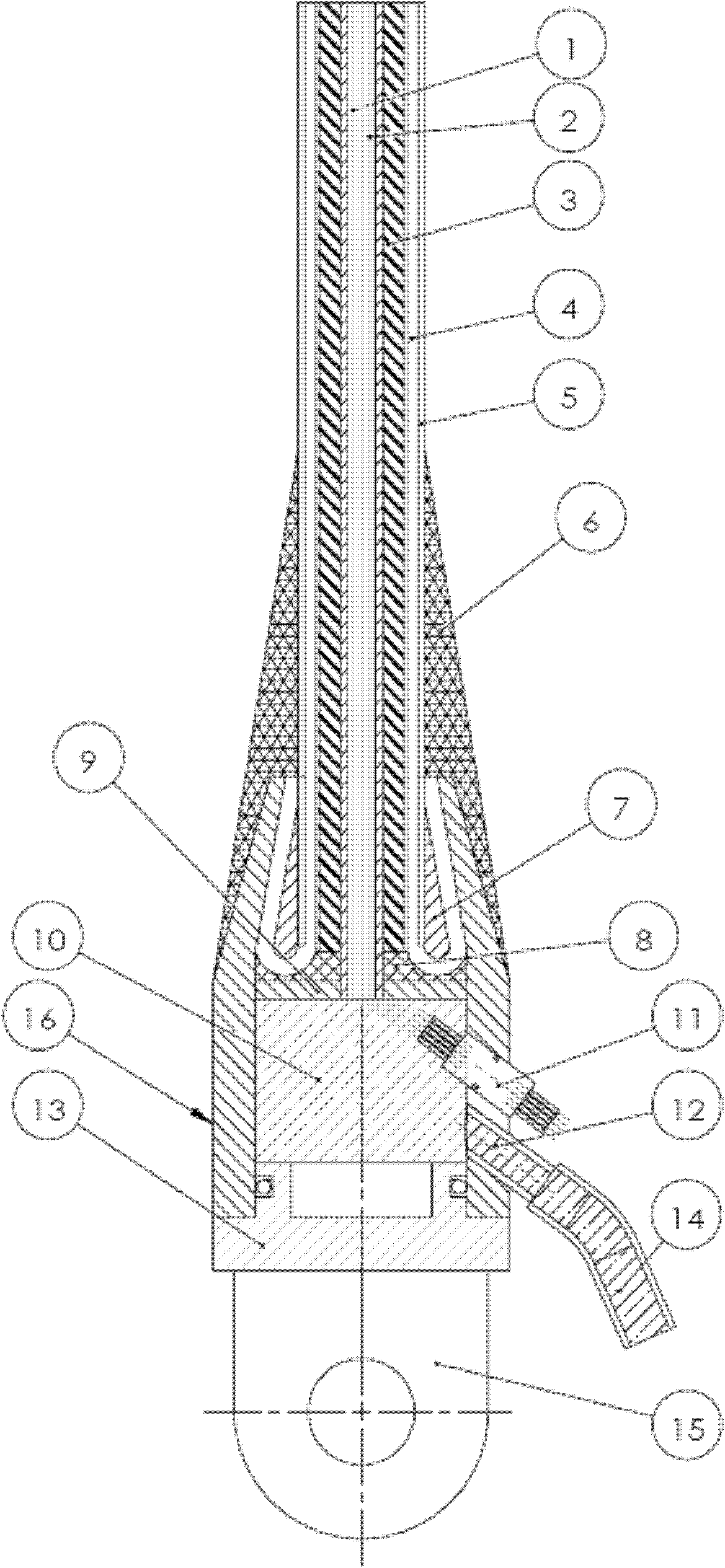 Bearing head of underwater sonar electronic system for connecting trailing cable