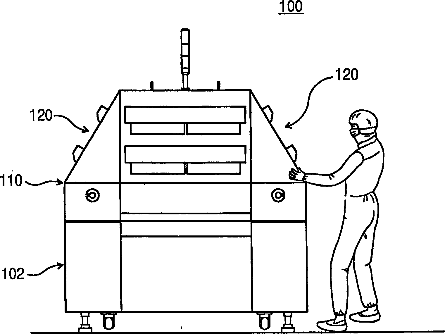 Rotation-type display panel testing device and display panel testing method using the same