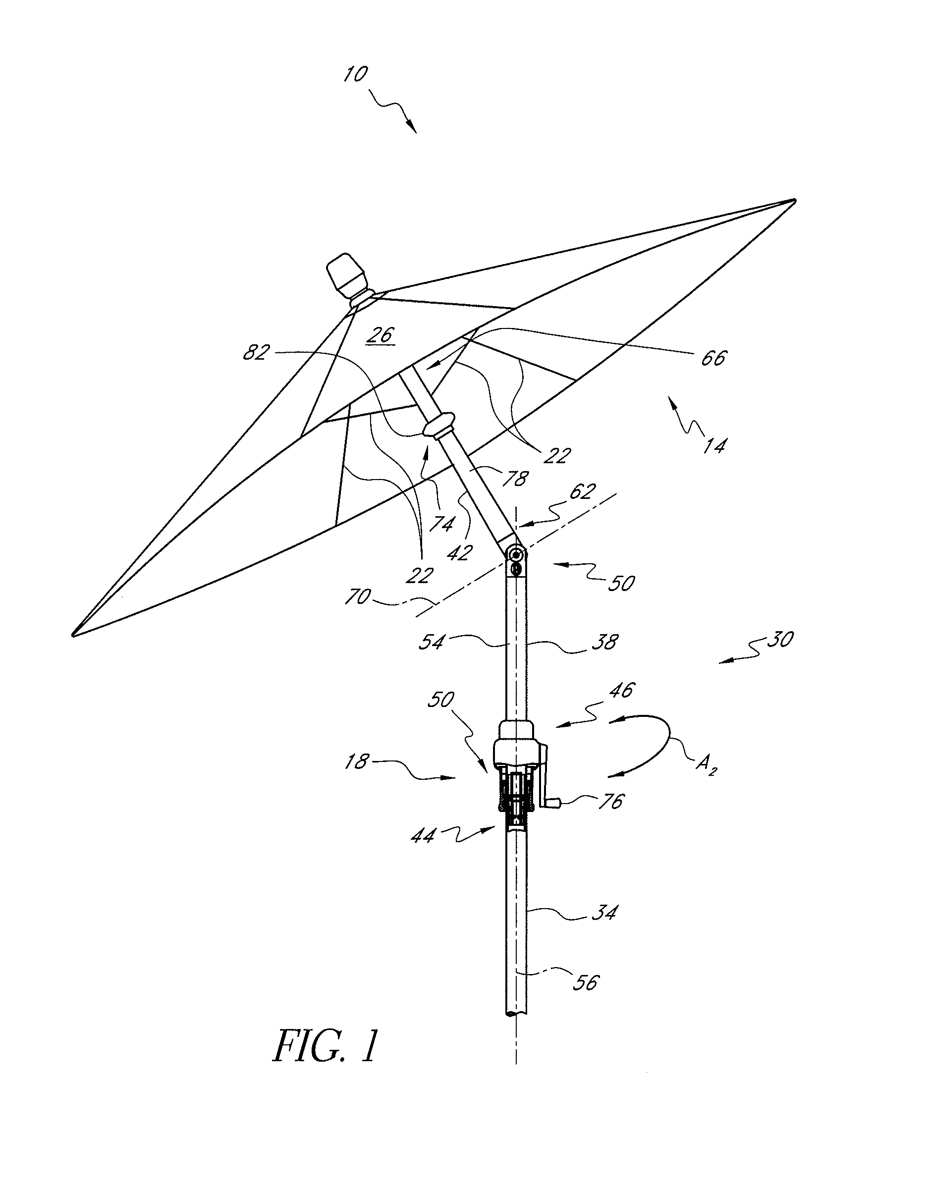 Umbrella with rotation mechanism