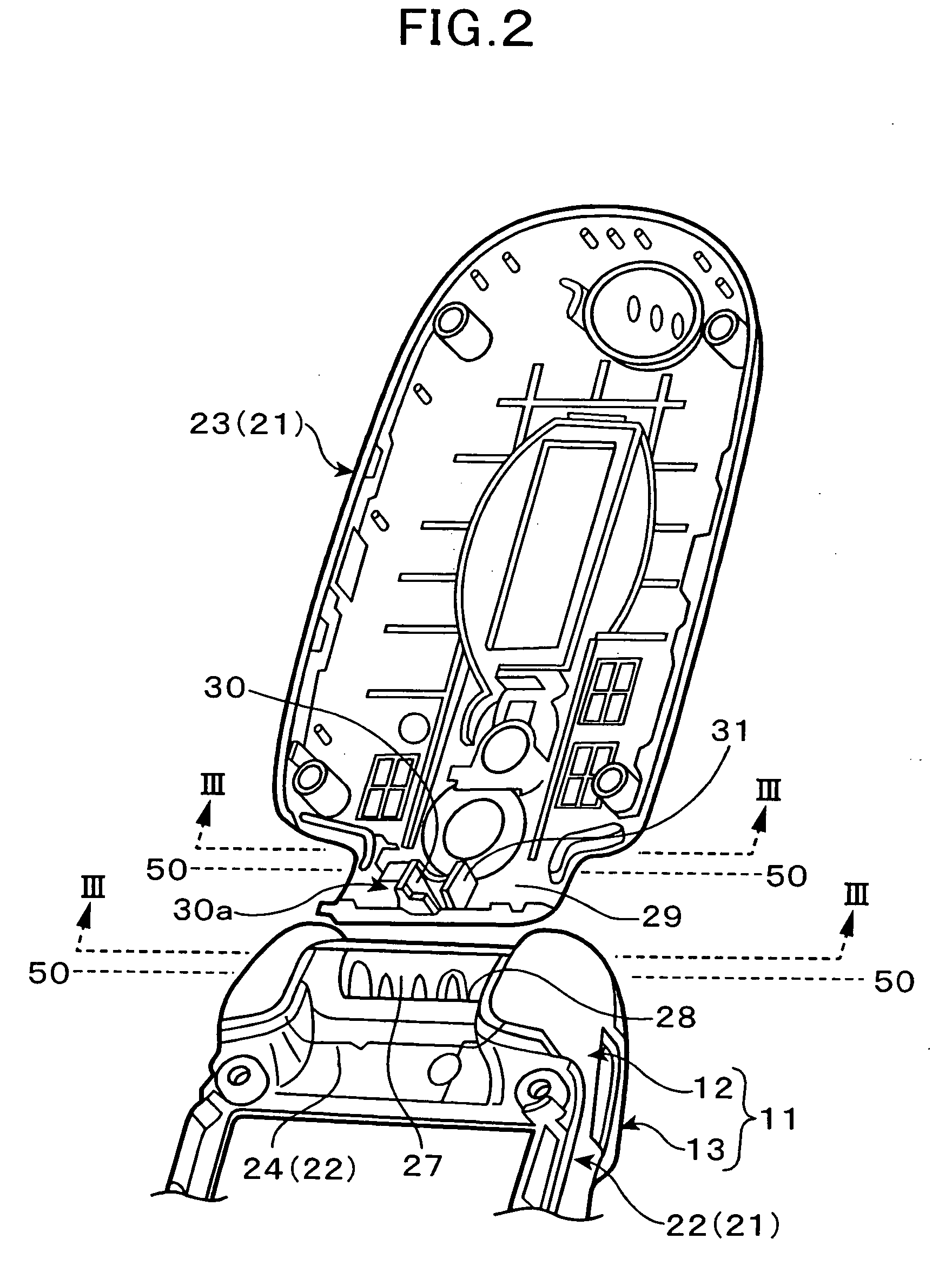 Hinge structure of folding type mobile communication device