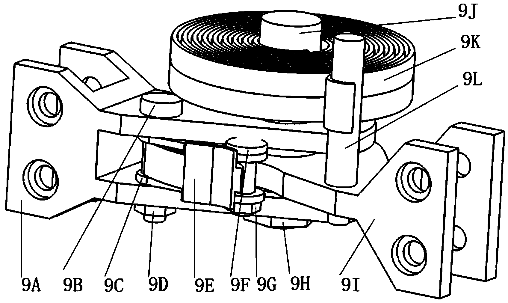 Solar cell array unfolding device capable of being unfolded in large area