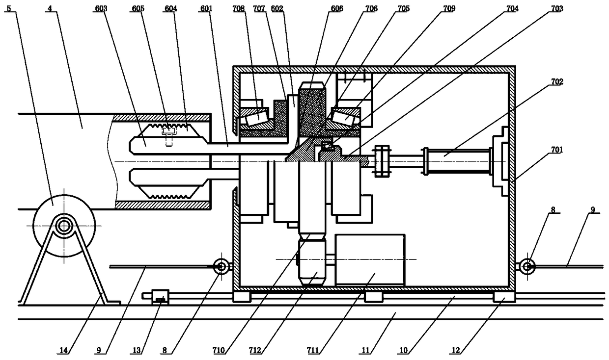 Pipe fitting traction rotation precision machining device