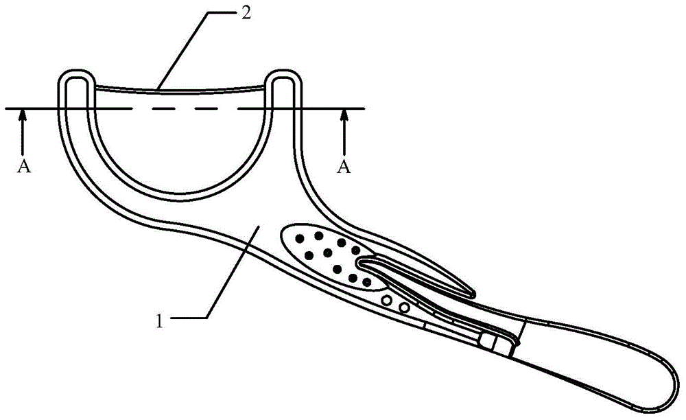 Dental floss stick with tight and straight dental floss as well as manufacturing equipment and manufacturing method for dental floss stick