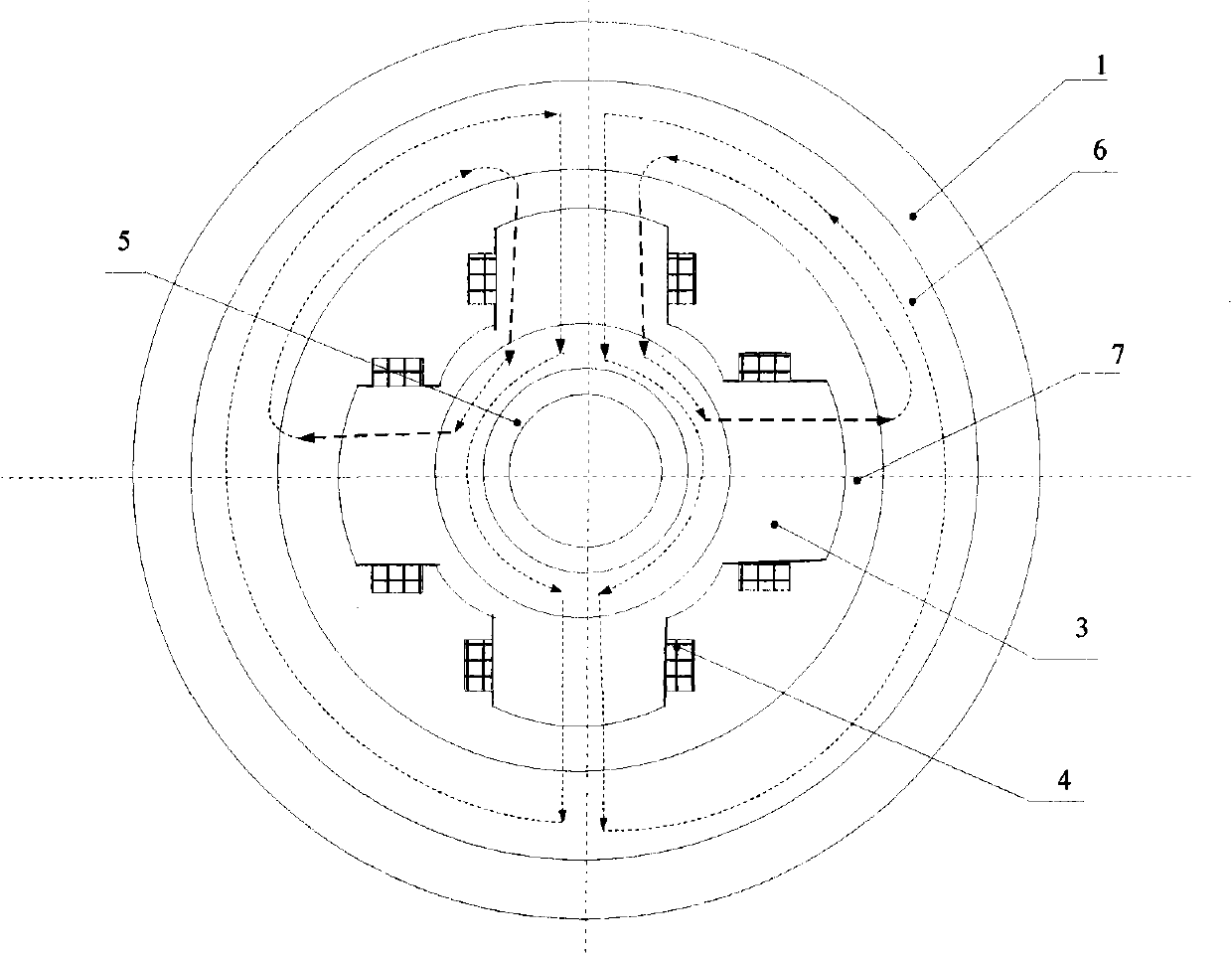 Double-permanent magnet outer-rotor permanent magnet biased radial magnetic bearing