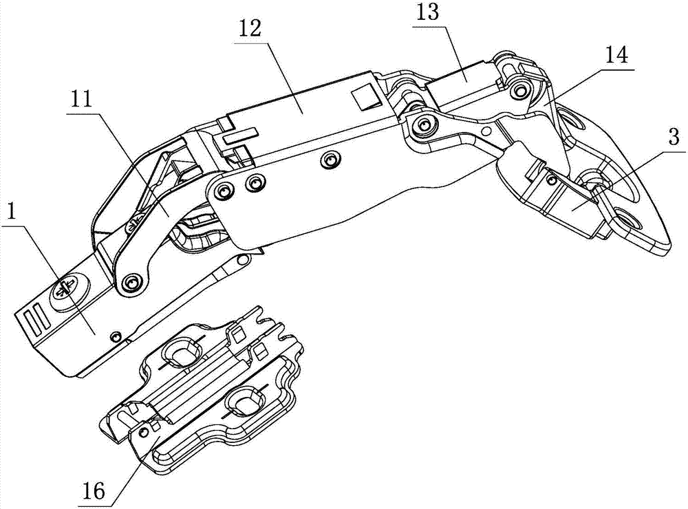 Damping buffer closure structure of furniture hinge