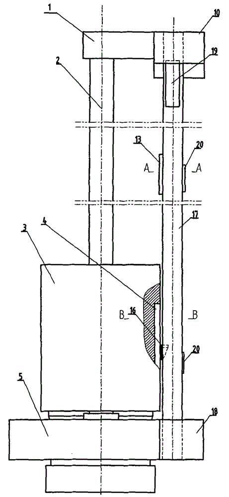 Guide rod type diesel pile hammer with vertical landing gear