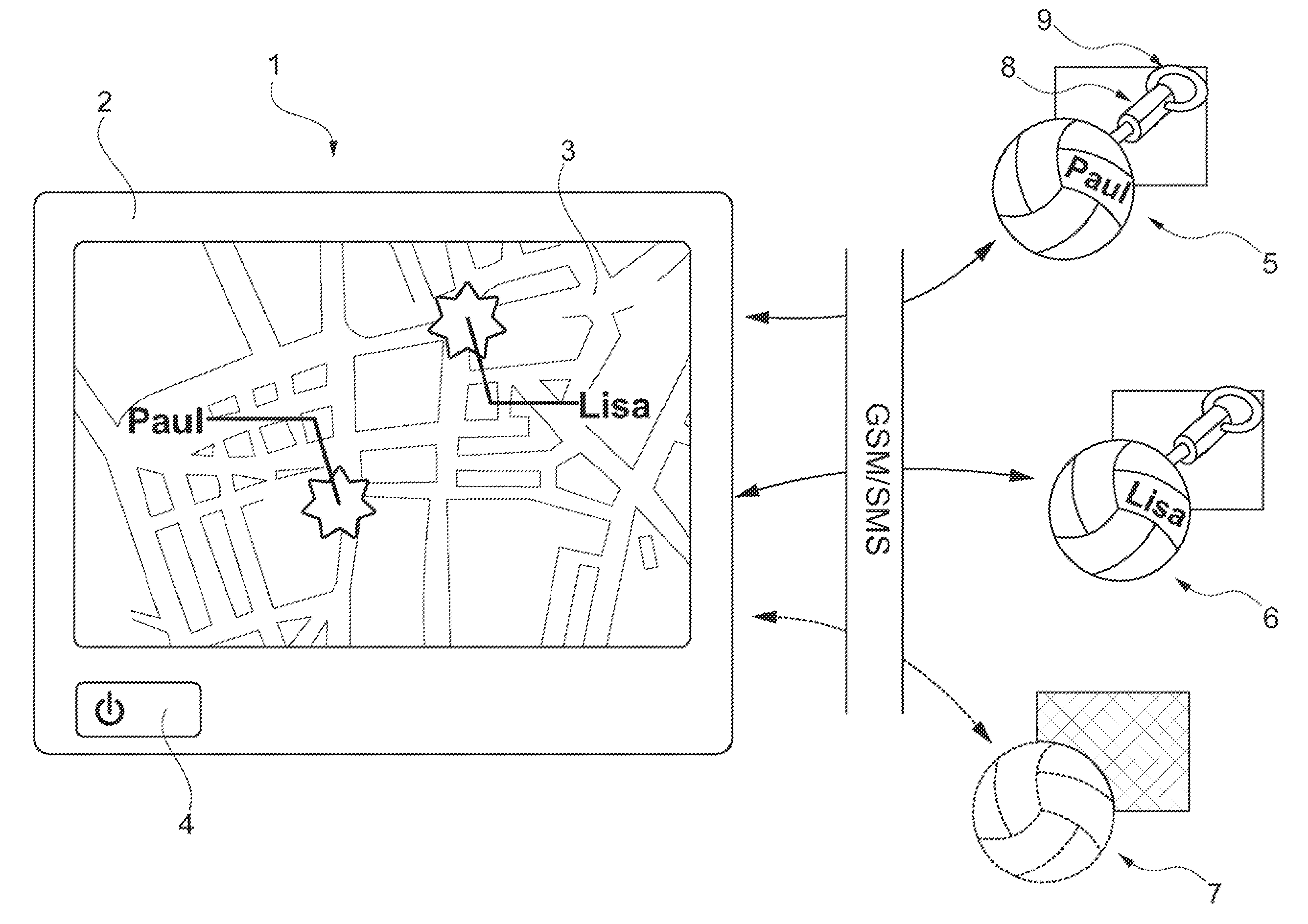 Device and method for ascertaining the geographic position of a person