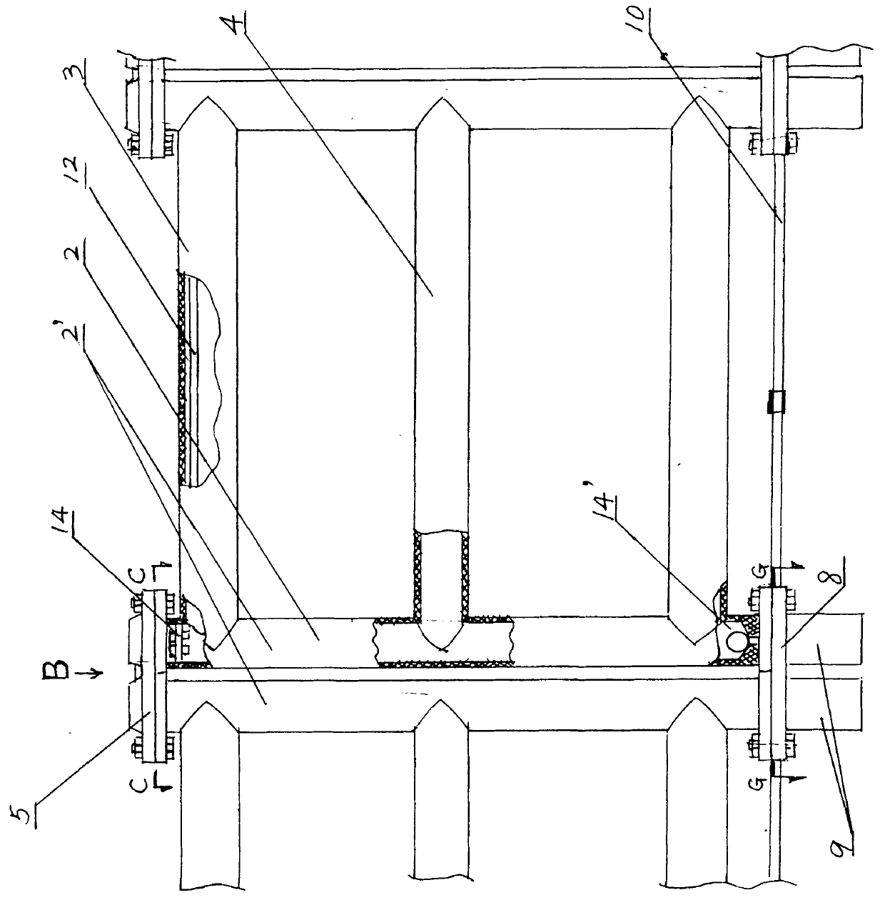 Balance submerged culture net cage with double buoyancy vertical pipes