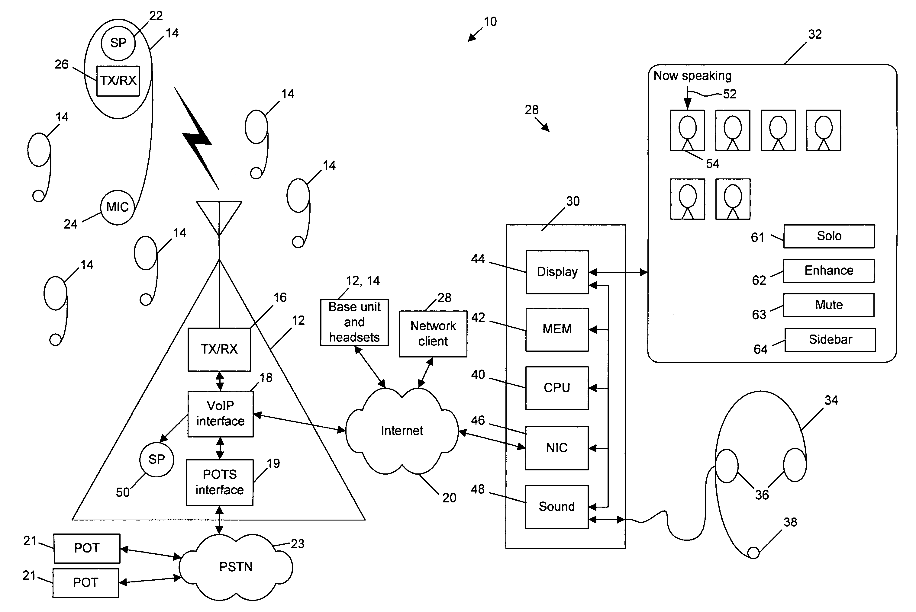 Conference phone and network client