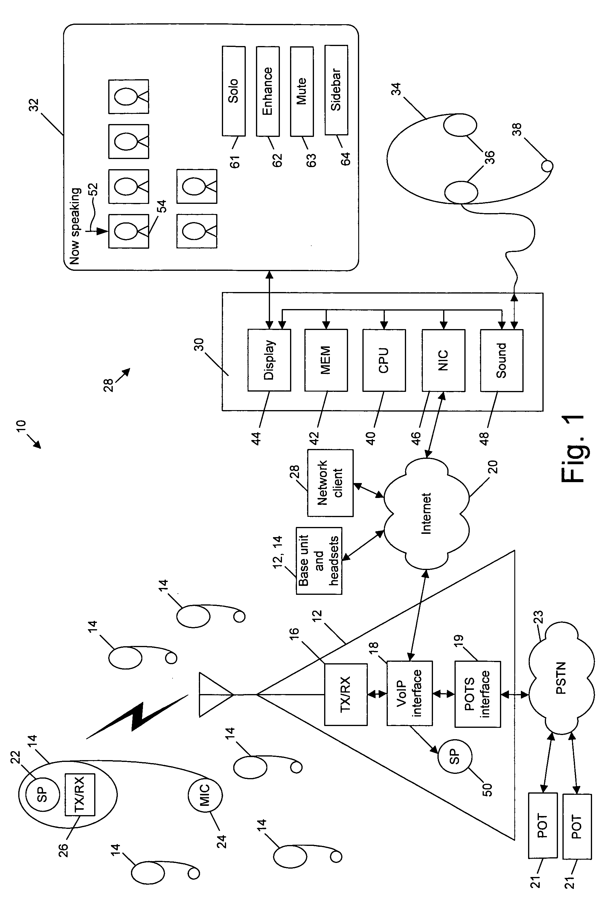 Conference phone and network client