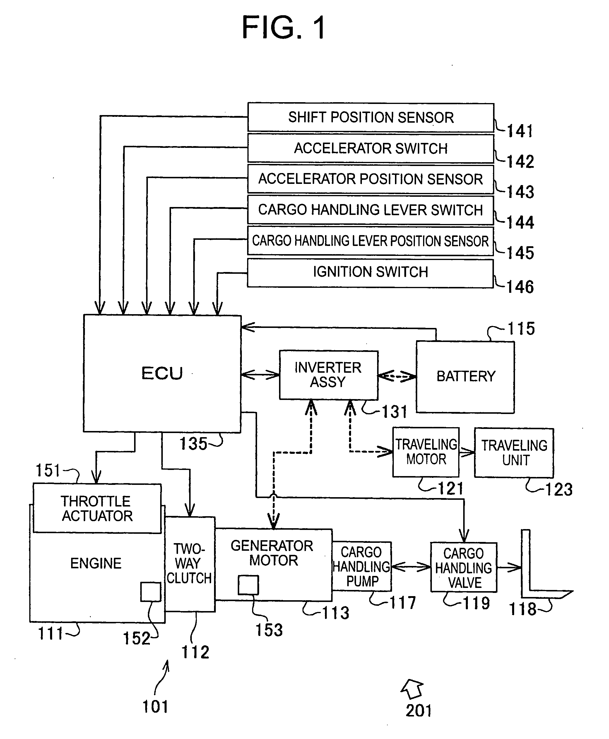 Operating apparatus for a working industrial vehicle