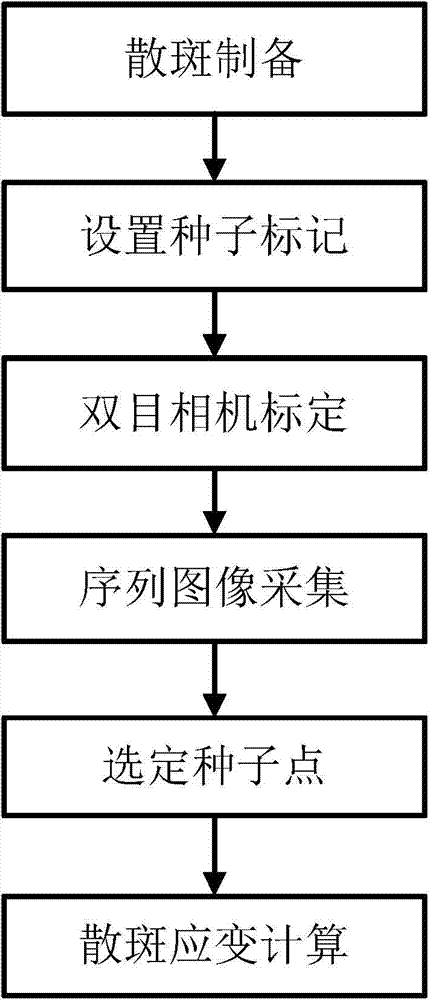 Large size speckle full-field strain measurement method