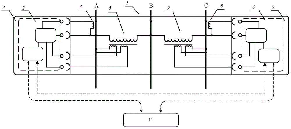 A high-voltage electric energy meter whose metering unit can be replaced with electricity