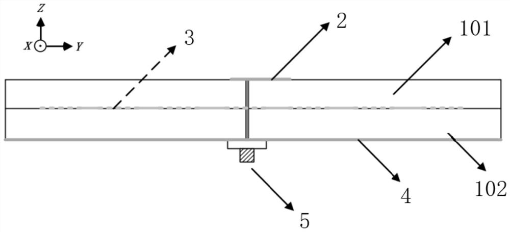 High-gain antenna with microstrip patch antenna loaded with periodic structure