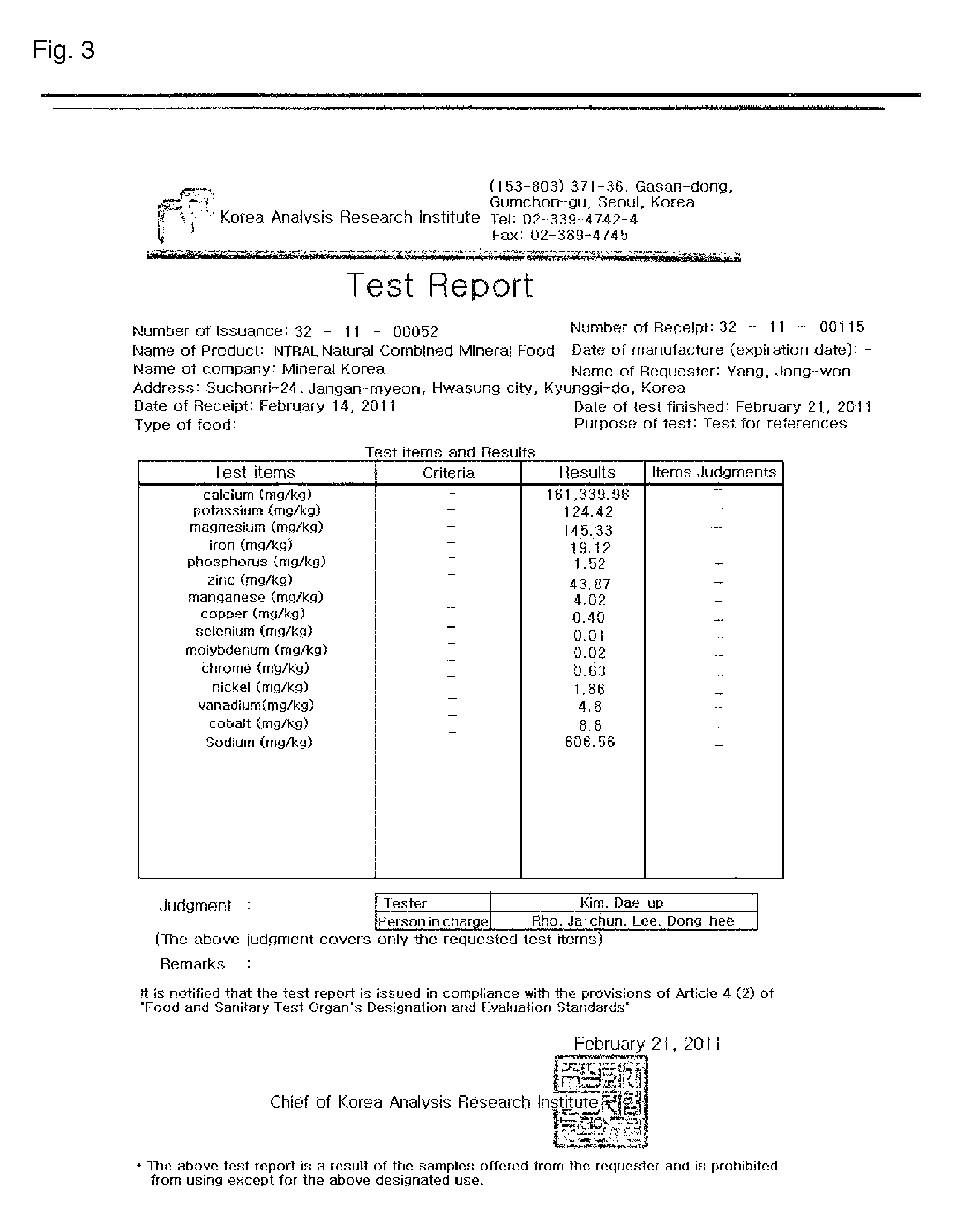 Mineral composition, and preparation method thereof