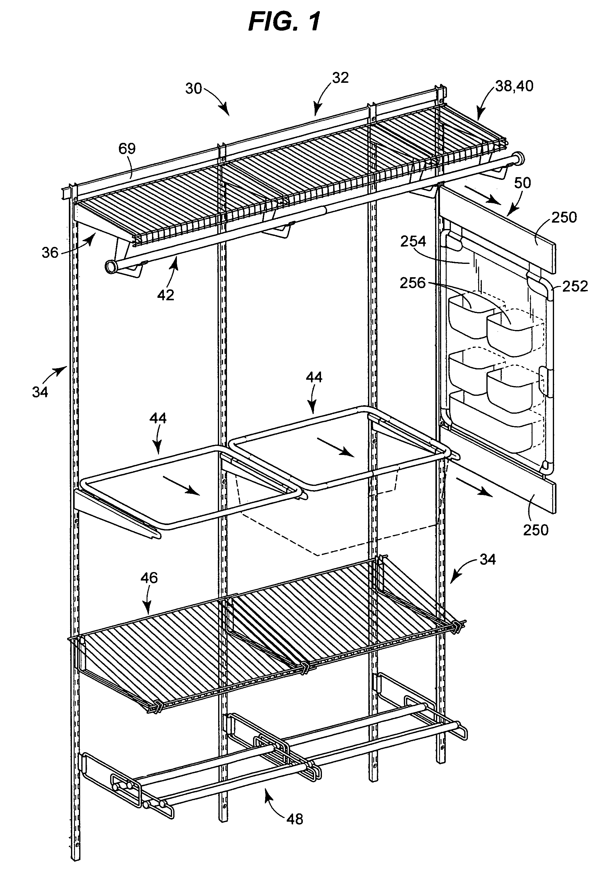 Shelf mounting bracket for adjustable organizer system