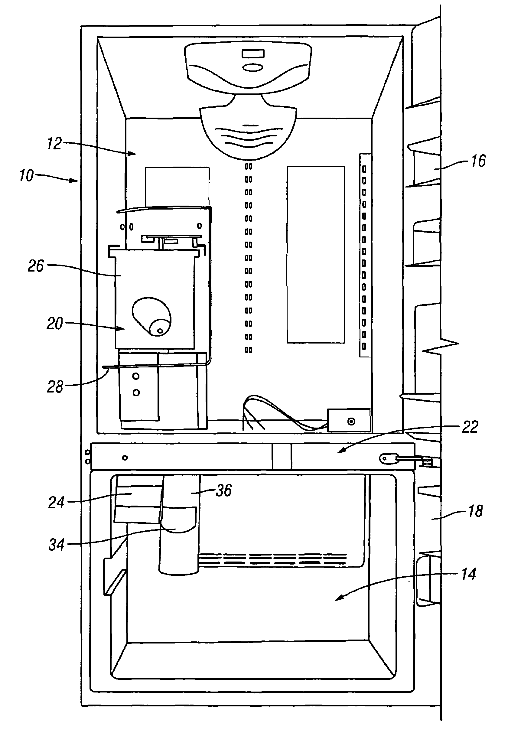 Ice dispenser for refrigerator with bottom mount freezer